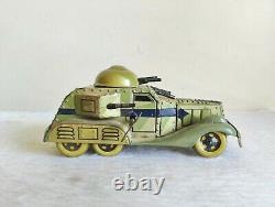 1930s Vintage TN Trademark Litho Windup Tin Toy Army Tank Truck Japan Rare Toy