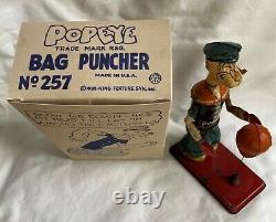 1932 J Chein Popeye Bag Puncher Excellent Condition With Display Box