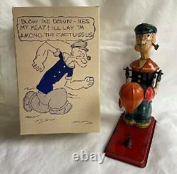 1932 J Chein Popeye Bag Puncher Excellent Condition With Display Box