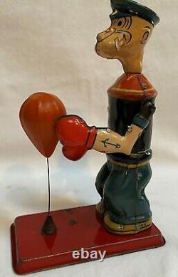 1932 J Chein Popeye Bag Puncher Excellent Condition With Display Box
