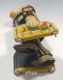 1935 Marx Tin Wind-Up 8.5 in. WALKING POPEYE WALKER w. PARROT CAGES in ORIG. BOX