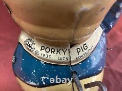 1939 Marx Tin Wind Up Porky Pig Walker Toy Figure Warner Bros. Original Cartoon