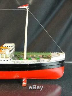 1940's Fleischmann German Esso Oil Tanker Tin Clockwork Wind Up Toy Boat Ship
