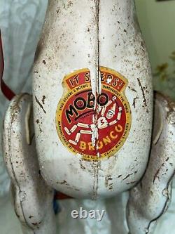 1940's MOBO Working Bronco Metal Riding Toy Horse England Wheels in Nice Shape