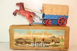 1940's Made in Japan Celluloid and Tin Windup Covered Wagon With Box, Nice