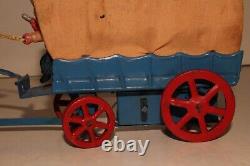 1940's Made in Japan Celluloid and Tin Windup Covered Wagon With Box, Nice