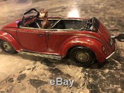 1940's Vintage CKO VOLKSWAGEN PORSCHE U. S. Zone Germany Windup Tin Toy Car