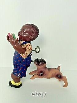 1940's Vintage Mechanical Celluloid Wind Up Toy JAPAN Poor Pete Black Americana