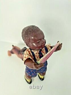 1940's Vintage Mechanical Celluloid Wind Up Toy JAPAN Poor Pete Black Americana