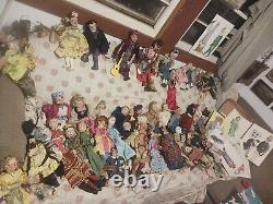 1940s Marionette Puppet Lot Of 44 Pieces With Original Illustrations Of Dolls NR