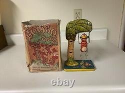 1940s Uniqe Art Wind up Bombo Mokey With Box