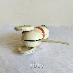 1940s Vintage Dog Playing With Ball Mechanical Pull Tail Tin Toy Decorative