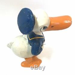 1940s WALT DISNEY ENTERPRISES Donald Duck Wind Up Toy Large Vtg