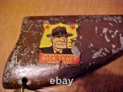 1947 Mattel Dick Tracy Rapid Fire Toy Tommy Gun Advertisement Badge USA