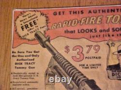 1947 Mattel Dick Tracy Rapid Fire Toy Tommy Gun Advertisement Badge USA