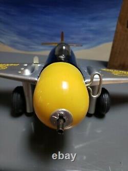 1949 Panther Jet Fighter Windup Toy Plane Original Box Woodette's Rare WORKS