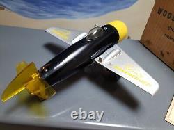 1949 Panther Jet Fighter Windup Toy Plane Original Box Woodette's Rare WORKS