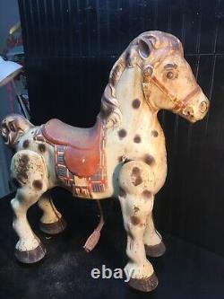 1950'S MOBO Bronco Metal Ride on Toy Horse 36in tall x 26in x 8in
