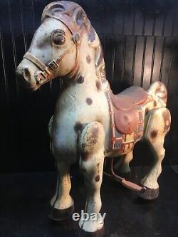 1950'S MOBO Bronco Metal Ride on Toy Horse 36in tall x 26in x 8in