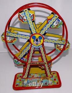 1950'sDISNEYLAND FERRIS WHEELWINDUP TOY+. 2-COLOR VERS. BOX-RARE OLD STORE MIB