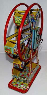 1950'sDISNEYLAND FERRIS WHEELWINDUP TOY+. 2-COLOR VERS. BOX-RARE OLD STORE MIB