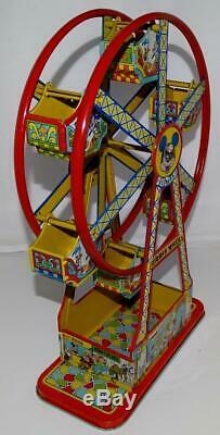 1950'sDISNEYLAND FERRIS WHEELWINDUP TOY+. 2-COLOR VERS. BOX-RARE OLD STORE MIB