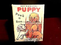 1950's ASBURY PARK SOUVENIR WINDUP TOY PEEK-A-BOO PUPPY