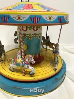 1950's Chein Playland Merry-go-round Carousel Tin Wind Up Toy