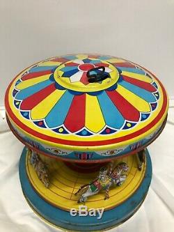 1950's Chein Playland Merry-go-round Carousel Tin Wind Up Toy