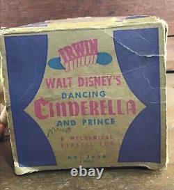 1950's Irwin toys Walt Disney's Dancing Cinderella and Prince windup toy w box