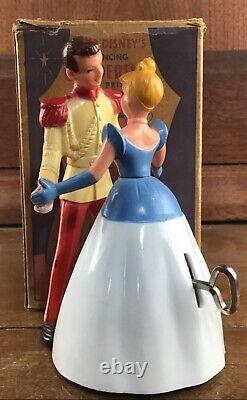 1950's Irwin toys Walt Disney's Dancing Cinderella and Prince windup toy w box