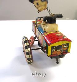 1950's Marx Tin Litho Mickey Mouse Bobblehead Wind Up Dispey Car