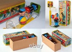 1950's Popeye Basketball Player With Original Box Linemar Tin Toy Wind-Up Japan