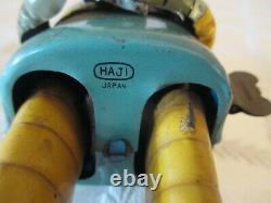 1950's SPACE TROOPER ASTRONAUT WALKING ROBOT- WIND-UP- HAJI- JAPAN-6.5 TIN TOY