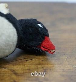 1950's Tin Toy German GDR Wind Up Walking Polar Penguin Plush Glass Eyes 5'