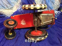 1950's VG Antique Vintage Marx Milton Berle Wind-up Tin Toy Car WORKS low res