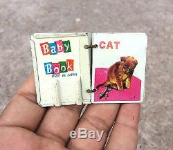 1950's VINTAGE CUBBY READING BEAR WIND UP TIN TOY-WORKING IN ORIGINAL BOX, JAPAN