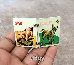 1950's VINTAGE CUBBY READING BEAR WIND UP TIN TOY-WORKING IN ORIGINAL BOX, JAPAN