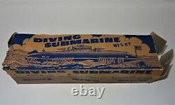 1950's Wind up Tin Toy Diving Wolverine Submarine No. S-87 Made in the USA