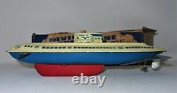 1950's Wind up Tin Toy Diving Wolverine Submarine No. S-87 Made in the USA