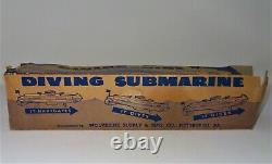 1950's Wind up Tin Toy Diving Wolverine Submarine No. S-87 Made in the USA