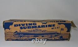 1950's Wind up Tin Toy Diving Wolverine Submarine No. S-87 Made in the USA