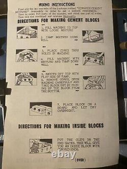 1950s CEMENT BLOCK MACHINE Toy 1/8 Scale Aluminum Edward's Mfg Co