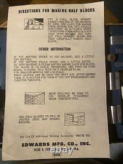 1950s CEMENT BLOCK MACHINE Toy 1/8 Scale Aluminum Edward's Mfg Co