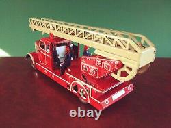 1950s Gunthermann Tin Wind-up Fire Ladder Truck Tinplate Günthermann