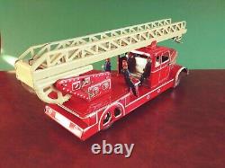 1950s Gunthermann Tin Wind-up Fire Ladder Truck Tinplate Günthermann