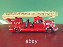 1950s Gunthermann Tin Wind-up Fire Ladder Truck Tinplate Günthermann