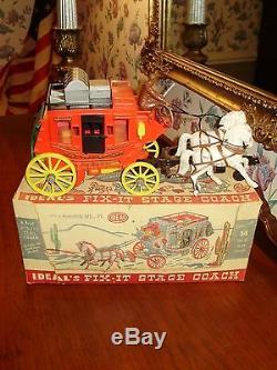 1950s Ideal Toy Corp. Fix-it Stage Coach + Accessories Complete Mint Cond