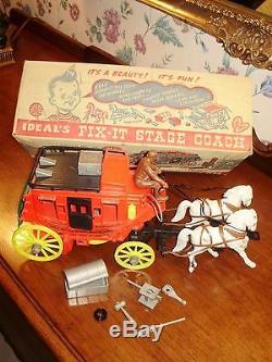 1950s Ideal Toy Corp. Fix-it Stage Coach + Accessories Complete Mint Cond