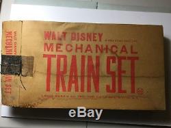 1950s Orig. Walt Disney Mechanical Train Set with2 Boxes Vintage Tin Litho Wind-Up